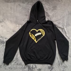 Gildan Heavy Blend Steelers Heart Football Hoodie Black Size Mens L Unisex